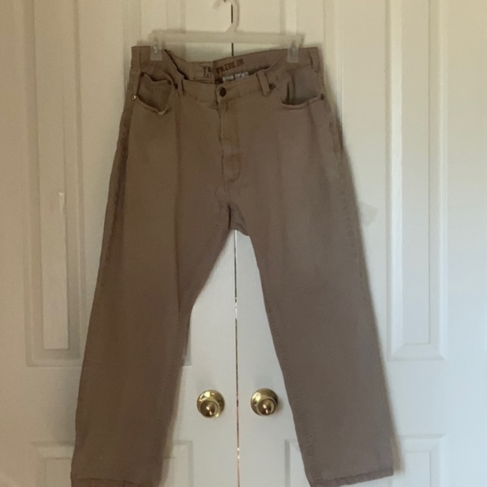 TRUE NATION Athletic Fit Khaki Jeans 44X30 - Picture 2 of 4